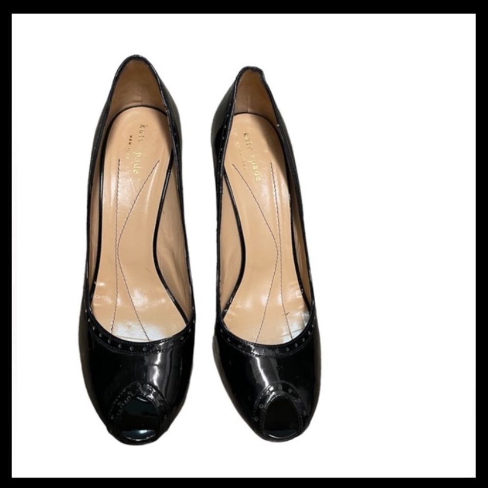 KATE SPADE PATENT LEATHER PEEP TOE